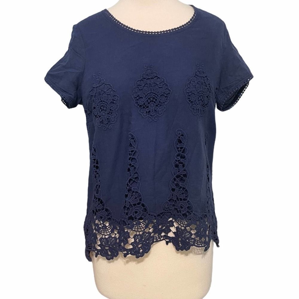 LAmade Donna Lace Keyhole Top Midnight Blue Medium - Picture 12 of 12